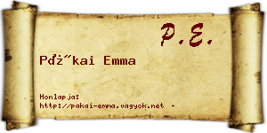 Pákai Emma névjegykártya